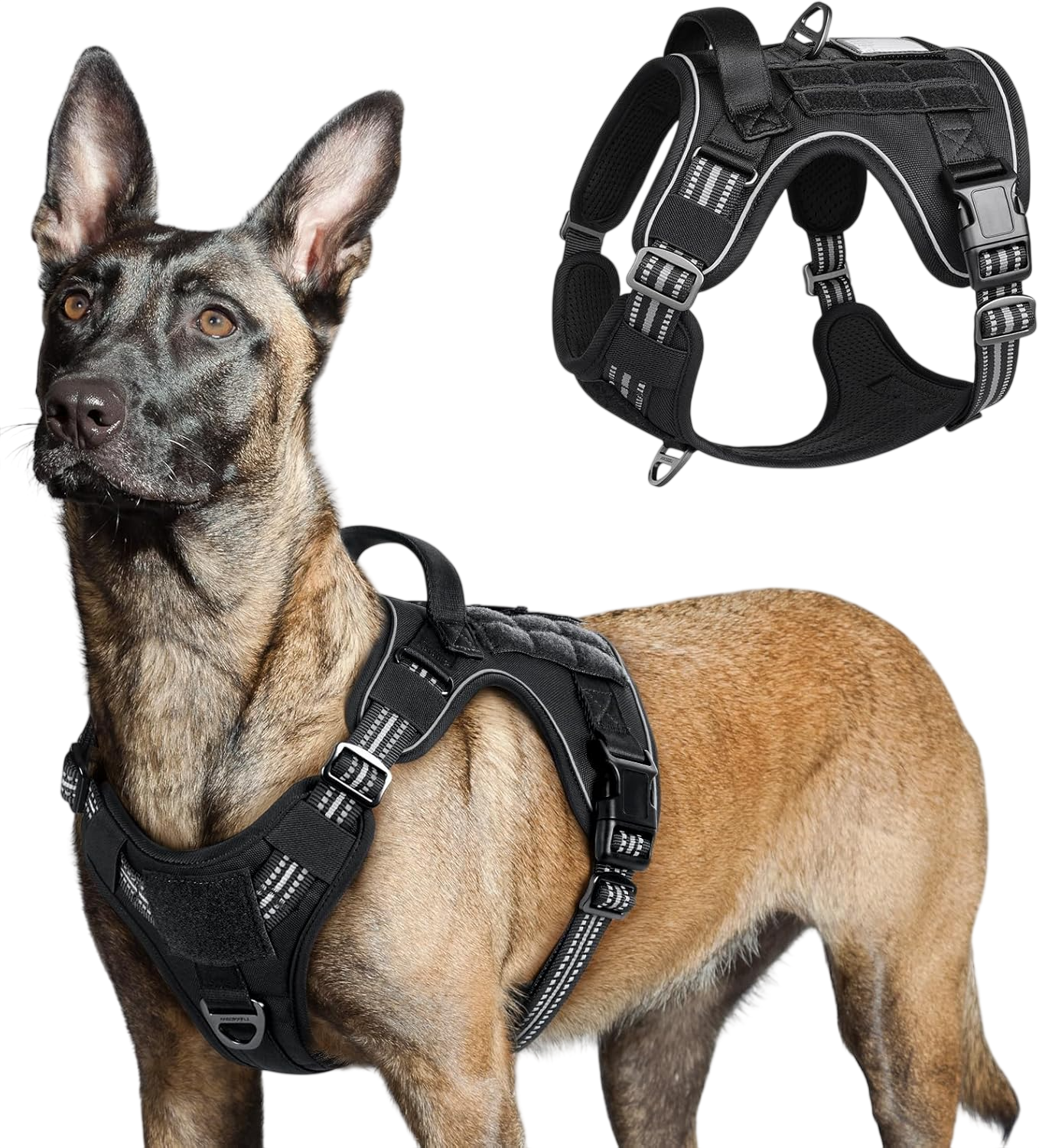 Tactical Dog Harness, No Pull Military Service Vest by Rabbitgoo